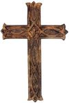 Store Indya Decorations Wooden Celtic Cross Long Wall Hanging French Cross Hand Carved Antique Design Religious Altar Home Living Room Decor Accessory