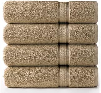 COTTON CRAFT Ultra Soft Oversized Bath Towels - Set of 4 Large Bathroom Towels - 100% Ringspun Cotton - Absorbent Everyday Luxury Hotel Spa Gym Shower Beach Pool Travel - Easy Care - 30x54 - Linen