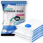 KEPLIN Vacuum Storage Bags | Maximise Space and Store Clothes, Bedding, Towels, Duvet & Pillow | Space Saver Air Suction Bag with Secure Double Zip + Valve | 6 Pack Medium (50cm x 70 cm)