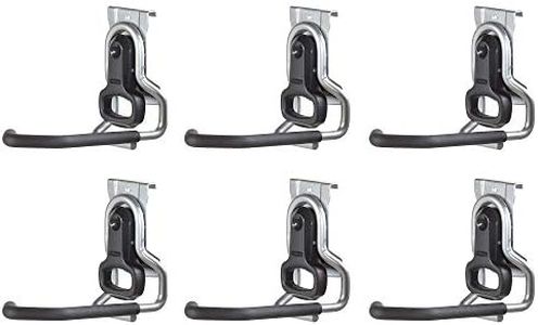 Rubbermaid Heavy Duty Universal Vertical Fasttrack Hanging Wall Mount Bike Hook Garage Storage Organizer (6 Pack)
