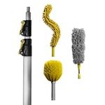 DocaPole 36 Foot (11m) High Reach Dusting Kit with 7-30 Foot (2.1m-9.1m) Extension Pole // Cleaning Kit Includes 3 Dusting Attachments // Cobweb Duster // Microfiber Duster // Ceiling Fan Duster