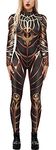 SEAUR Halloween Costume Women's Robot Cosplay Catsuit Jumpsuit Bone Suit Carnival S