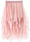 Velinsak Skirts for Women Midi Long Length Sequin Tulle Skirt Tutu A Line Flowy High Waisted Halloween Skirts Pink Sequin S
