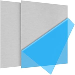 2Pack 5052 H32 Thin Aluminum Sheet Metal 12 x 12 x 1/64 (0.02”) Inch Plain Aluminum Plate Covered with Protective Film, Rectangle 0.5MM Aluminum Metal Plate for Crafting, Industrial