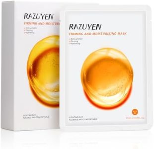 RAZUYEN Face Mask, with Hyaluronic Acid & Peptides, Anti-wrinkle, Anti-aging, Facial Skincare for All Skin Types, Sheet Moisturizing and Firming mask (Pack of 10)