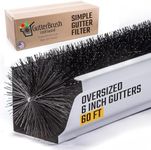 Gutter Guard 6 Inch - 60 Ft by GutterBrush | DIY Leaf Filter, No Tools Needed | Prevents Clogs, Easy Install for 6-Inch Oversize Gutters | 5.25" Brush Diameter, Reduces Cleaning, Keeps Water Flowing