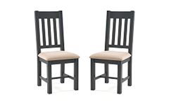 Julian Bowen Set of 2 Bordeaux Dining Chairs, Dark Grey