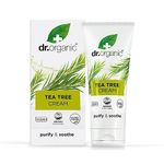 Dr Organic Tea Tree Cream, Purifying , Barrier Cream, Mens, Womens, Natural, Vegan, Cruelty-Free, Paraben & SLS-Free, Recycled & Recyclable, Organic, 50ml, Packaging may vary