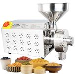 CGOLDENWALL 3.3KW Commercial Stainless Steel Grain Grinder Mill Industrial Peppe Mill Soybean Grain Sesame Peanut Walnut Almond Spices Beans Food Grinding Machine Easy Grind Sticky Oil Material 30-50kg/h (110V)