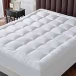 Jaipur Linen Soft 1000 GSM Mattress Padding/Topper for Comfortable Sleep (White, 6Ft x 6.5 Ft - King 72X78Inch, Polycotton)