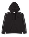 Champion Women's Legacy Tape 2.0 Powerblend Regular Full Zip Hooded Sweatshirt, Black, S