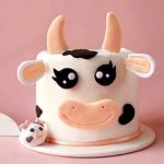 JeVenis 2 PCS Cute Cow Cake Decoration Farm Animal Birthday Cake Topper Cow Cake Topper for Farm Animal Baby Shower Birthday Party Decorations