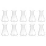 iplusmile 10pcs Erlenmeyer Flask Plastic Conical Flask 50mL Narrow Mouth Flask with Graduation for Laboratory Experiment 8X5X5CM