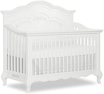 Evolur Aurora 5-in-1 Convertible Crib in Frost, Greenguard Gold Certified, Features 3 Mattress Height Settings, Sturdy and Spacious Baby Crib, Wooden Furniture
