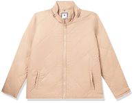 Amazon Brand - Symbol Polyester Women's Standard Length Quilted Jacket (Aw19Kj001_Fawn_Medium M)