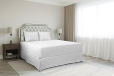 Cotton Metrics Linen 800TC Hotel Quality 100% Egyptian Cotton Bed Skirt 12" Drop Length King Size White Solid