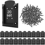 KASTFORCE 20pc Nylon Deck Railing Brackets Connectors with 160pcs Rust-Free Screws for 2x4 (1.5x3.5) Railing Wood Post KF4011