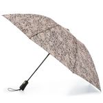 Totes Recycled InBrella - Reverse Close Umbrella - Foldable Umbrella with Auto Close Technology, Enhanced Weather Protection, Windproof and Compact Design for Travel, Painted Leopard, One Size,