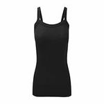 Women's Ladies Ribbed Vest Plain Stretchy Vest for Summer Top Gym Runnging Casaul Ribbed Vest UK Size 8-24 (as8, Numeric, Numeric_10, Regular, Regular, Black)