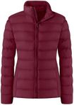 ZSHOW Women's Puffer Jacket Lightweight Packable Warm Winter Coat (Wine Red,S)