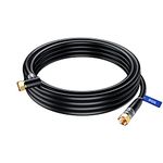 Coaxial Cable RG6 Right Angle 90°, 15 ft, Coax Cable F-Type Triple Shielded Coax Cable (Black)