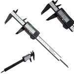 150mm/6inch LCD Digital Electronic Carbon Fiber Vernier Caliper Gauge Micrometer - 0-150mm digital display vernier caliper black plastic caliper H black no tail