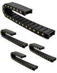 QWORK Plastic Closed Cable Drag Chain Wire Carrier - R55, 1M Long, 25mm x 77mm Inner Size (4 Pack)