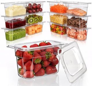 West Bay 12-Pack 1/9 Size 4''Deep NSF Polycarbonate Food Pans with Lids, Clear Commercial Hotel Pans, Food Storage Containers for Restaurant, Food Prep, Buffet, Salad Bar, Home Kitchen & Catering