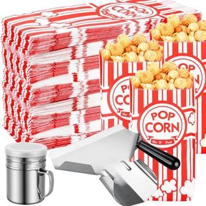 Essenya 102 Pcs Popcorn Bags with Popcorn Scoop and Salt Shaker,1 oz Small Pop Corn Bags Popcorn Bags Individual Servings for Popcorn Machine Supplies Party Movie Night Theater