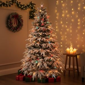 6ft Pre-Lit Christmas Tree – Multicolour Lights Holiday Decor