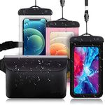 AROYI Pack of 2 waterproof mobile phone case with waterproof bag, bum bag, protective case, IPX8 waterproof mobile phone case, underwater bag, bum bag for water sports, beach, swimming