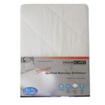 HOMESCAPES Cotton Rich Quilted Single Mattress Protector Oeko-Tex Certified Hypoallergenic with Fully Elasticated 25 cm Deep Thick Stretch Fabric Skirt