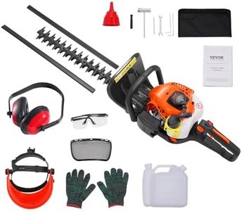 VEVOR Taille-haie à gaz, 26 CC, Taille-haie portatif Moteur 2 Temps avec Lame Double Action Double Face, tête de Coupe réglable à 180°, Outils de Coupe pour Tailler Les arbustes et Les buissons Bas
