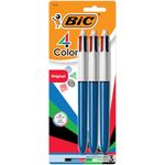 BIC 4-Color Ballpoint Pen, Medium Point (1.0mm), 4 Colors in 1 Set of Multicolour Pens, 3-Count Pack of Refillable Pens for Journaling and Organizing