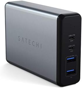 Satechi 108W Pro USB C PD Desktop Charger - 2 USB-C PD & 2 USB A Ports - Compatible with 2020/2019 MacBook Pro, 2020/2018 MacBook Air, M1 iPad Pro/Air, iPhone 15 Pro Max/15 Pro/15/15 Plus (Auk)