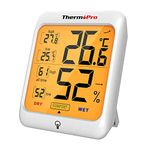 ThermoPro TP53 Hygrometer Digital Indoor Room Lab Greenhouse Thermometer Temperature Humidity Monitor Gauge Indicator for Nursery Home Office with Touch Backlight Amphibians Hygrometer