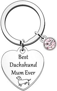 JETTOP Dachshund Mum Gifts for Woman Keyring - Dachshund Lover Gifts for Best Friend Birthday Christmas Best Dachshund Mum Ever, Silver, One Size