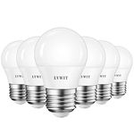 LVWIT E27 Edison Screw Golf Ball Bulb, 6.5W G45 E27 Super Bright LED Mini Globe Bulb 60W Equivalent, 806 Lumen Warm White 2700K Edison Screw Mini Globe Bulbs,220-240V, Non-Dimmable, 6 Pack