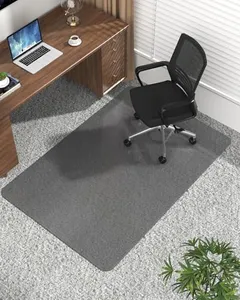 sungwoo Office Chair Mat for Carpet, 47.2"*60" Frosted Top Flat Desk Chair Mat for High Pile Carpet and Hardwood Floor, Hard Material Heavy Duty Rolling Chair Floor Mats for Home and Office Grey