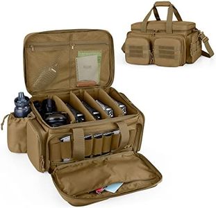 DSLEAF Tactical Pistol Range Bag for 5 Handguns, Shooting Gun Duffle Bag with 9X Magazine Slots for Hunting and Range Outdoor Activities