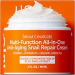SeoulCeuticals 97.5% Snail Mucin Moisturizer for Face | 60ml Korean Skin Care Snail Mucin Cream with Aloe, Shea Butter & Jojoba | Lightweight, Non-Comedogenic Daily Repair Night Cream