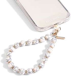 Case-Mate Universal Beaded Wristlet Holder Strap for Mobile Phones White Marble