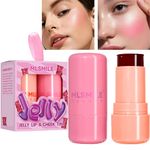 2 Pcs Jelly Blush Water Jelly Tint Set,2-in-1 Lip Tint and Cheek Stain Stick,Buildable Watercolor Finish Long-Lasting Hydrating Multi-Use Matte Blush Lip Tinted Makeup Gift For Women(SetA)