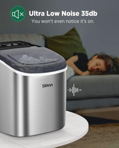Silonn Countertop Ice Maker – 12kg Daily, Self-Cleaning, 2 Ice Sizes