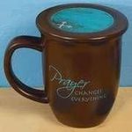 Abbey Press 408921 Mug Grace Outpoured Prayer Brown Blue Interior With Coaster Lid