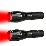 AuKvi 2 Pcs Powerful Red LED Flashl