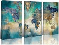 Large World Map Canvas Prints Wall 