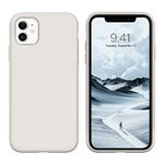 DUEDUE for iPhone 11 Case Liquid Silicone Slim Cover with Microfiber Lining Shockproof Protective Phone Case for iPhone 11 6.1 inch Stone