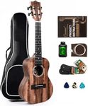 Caramel - 26" Tenor Striped Grain Acacia KOA Ukulele CT207 Gigbag Beginner Kit