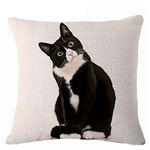 Glareshop Cat Print Linen Pillow Case Cushion Throw Cover Home Sofa Cafe Decor